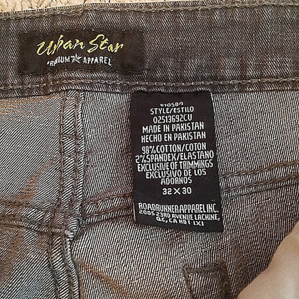 Mens Urban Star Gray Denim Jean's 32x30 - Picture 6 of 8